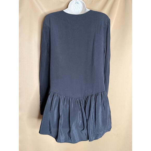 Tibi Black Silk Peplum Top 6 - Picture 6 of 9